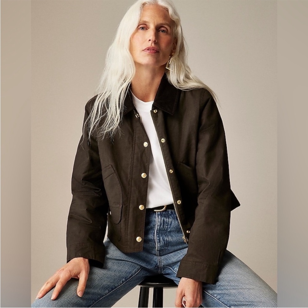 J. Crew Black Utility Jacket with Contrast Collar - Picture 10 of 15